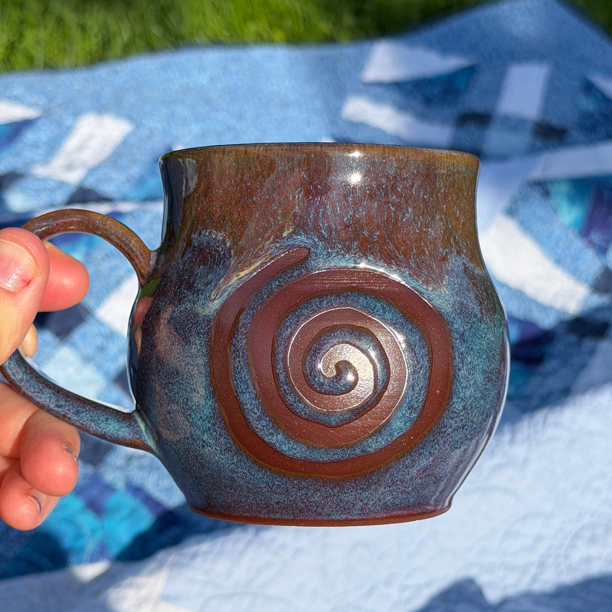 Spiral Crimson Blue Mug
